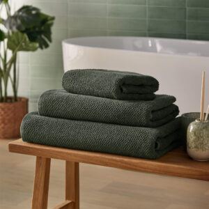Silentnight Popcorn Waffle Towels - Green