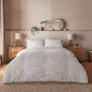 Silentnight Supersoft Seersucker Duvet Set - White