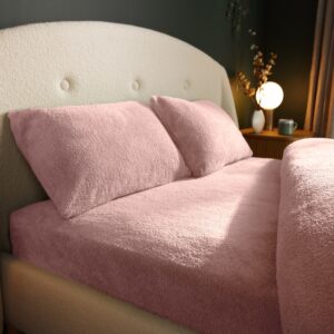 Silentnight Teddy Fleece Fitted Sheet - Blush