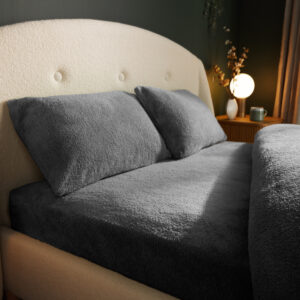 Silentnight Teddy Fleece Fitted Sheet - Charcoal