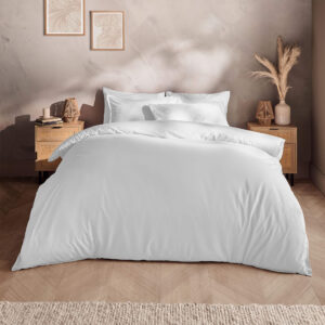 Silentnight Washed Cotton Rich White Duvet Set