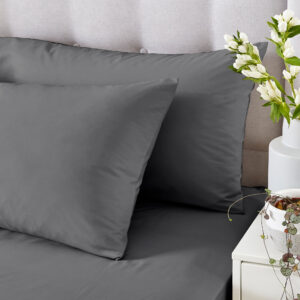 Silentnight Cotton Rich Housewife Pillowcase Pair - Charcoal