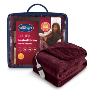 Silentnight Luxury Heated Throw - Berry