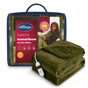 Silentnight Luxury Heated Throw - Olive