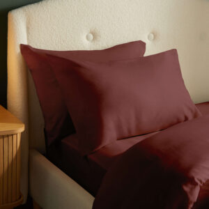 Silentnight Brushed Cotton Pillowcase Pair - Burgundy