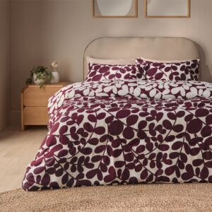 Silentnight Coverless Duvet & Pillowcase Set, Leaf Print