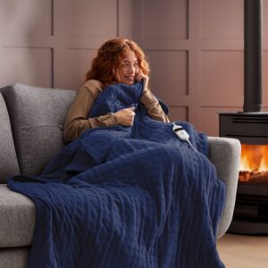 Silentnight Luxury Heated Throw - Navy