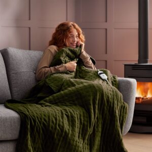 Silentnight Luxury Heated Throw - Olive