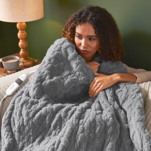 Silentnight Luxury Super Cosy Heated Throw - Charcoal