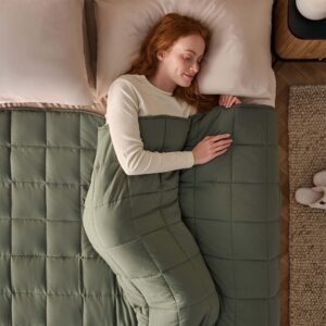Silentnight Wellbeing Collection Weighted Blanket Adults 6.8 KG Olive / Oyster